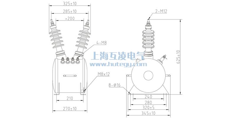 10kv油浸式(shi)放電(dian)線(xiàn)圈尺寸圖FDE