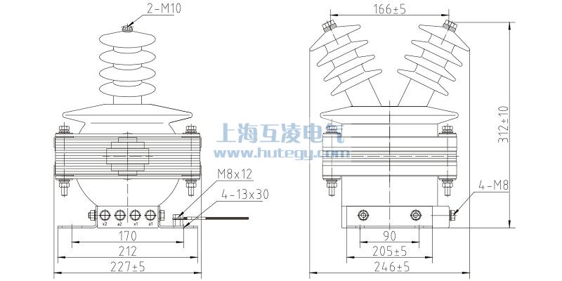 FDEG8放電(dian)線(xiàn)圈外形尺寸，FDGE8/11/&radic;3-1.7-1尺寸圖