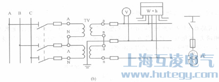 二箇(ge)單(dan)相電(dian)壓互感器(qi)的(de)vv接線(xiàn)