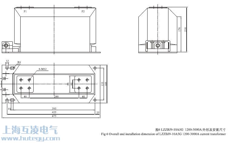 LZZBJ9-10A5G2電(dian)流互感器(qi)外形尺寸
